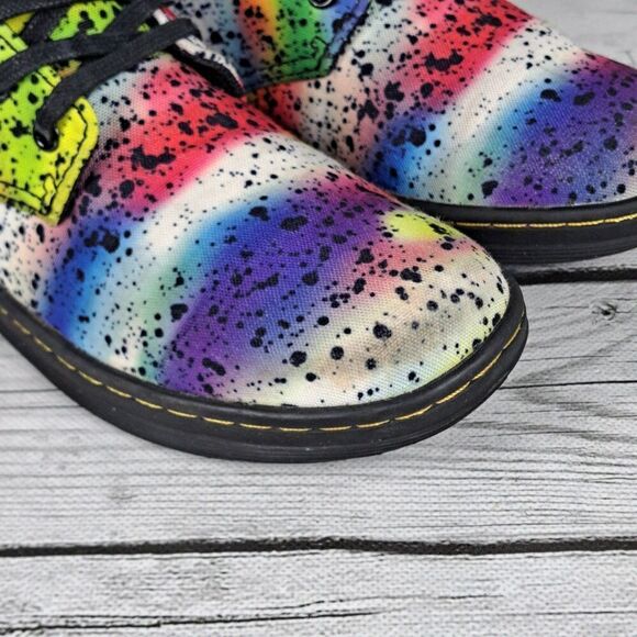 Dr. Martens Marley Hackney Booties AirWair Canvas Splatter Paint Youth 3 - Picture 5 of 11